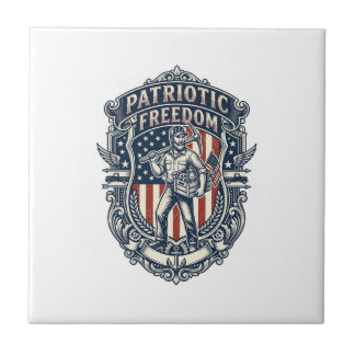 Patriottische Flea Market Picker Vector Grafische  Tegeltje