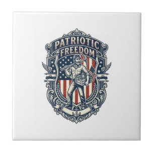 Patriottische Flea Market Picker Vector Grafische Tegeltje