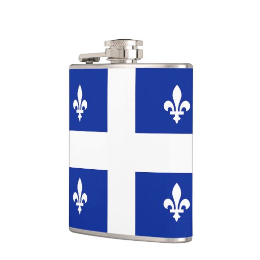 Patriottische fles met de vlag van Quebec Heupfles (Links)