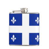 Patriottische fles met de vlag van Quebec Heupfles (Voorkant)