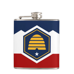 Patriottische fles met vlag van Utah, VS Heupfles