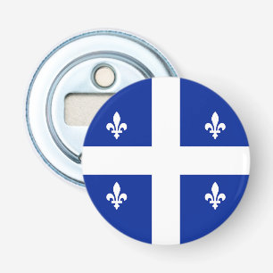 Patriottische flesopener met de vlag van Quebec Button Flesopener