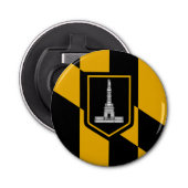 Patriottische flesopener met vlag van Baltimore Button Flesopener (Voorkant)