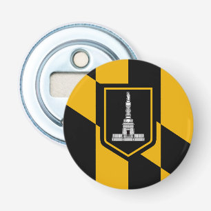 Patriottische flesopener met vlag van Baltimore Button Flesopener