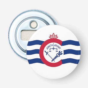 Patriottische flesopener met vlag van Cincinnati Button Flesopener