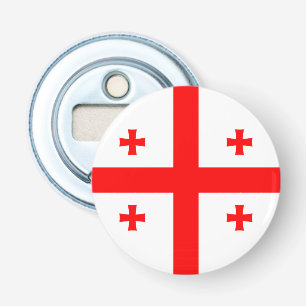 Patriottische flesopener met vlag van Georgië Button Flesopener