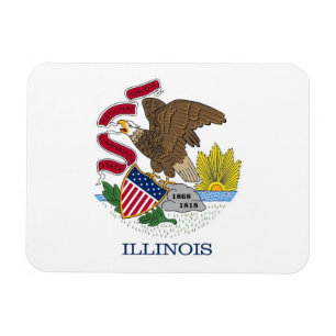 Patriottische flexibele magneet met Illinois flag