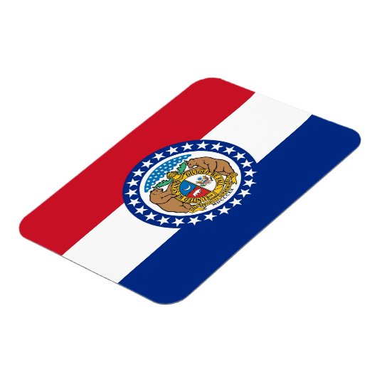 Patriottische flexibele magneet met Missouri vlag (Linkerzijde)