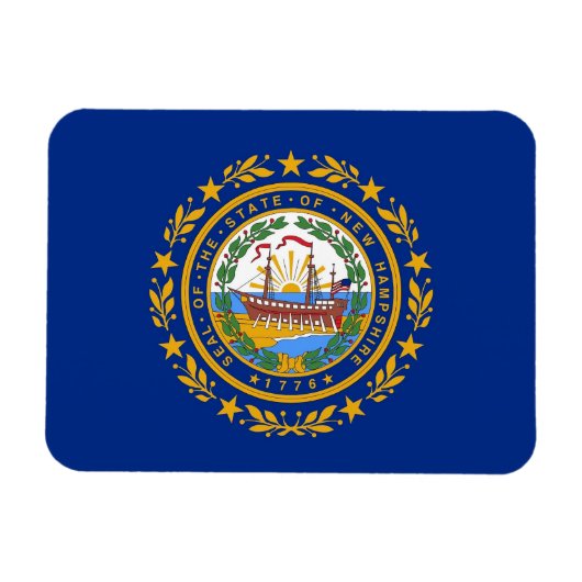 Patriottische flexibele magneet met New Hampshire  (Horizontaal)
