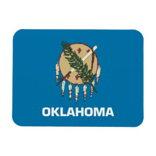 Patriottische flexibele magneet met Oklahoma vlag