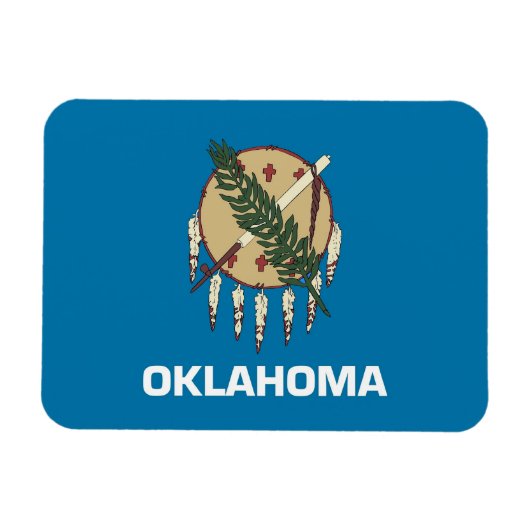 Patriottische flexibele magneet met Oklahoma vlag (Horizontaal)