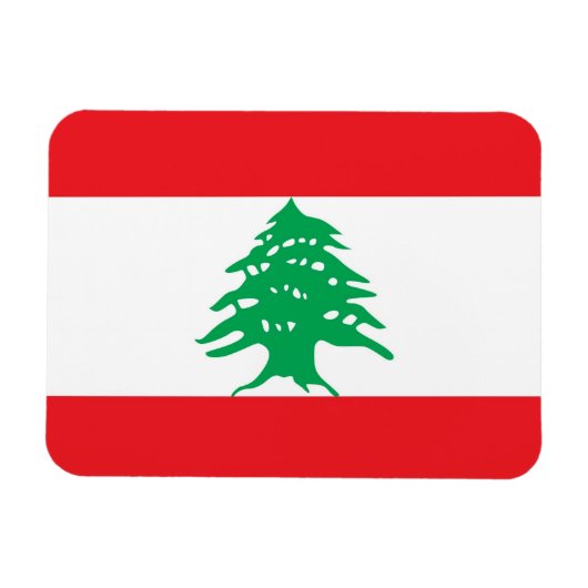 Patriottische flexibele magneet met vlag van Liban (Horizontaal)