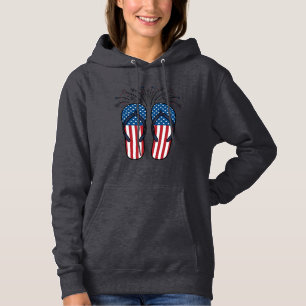 Patriottische Flip Flops Vuurwerk Zomer T-shirt On