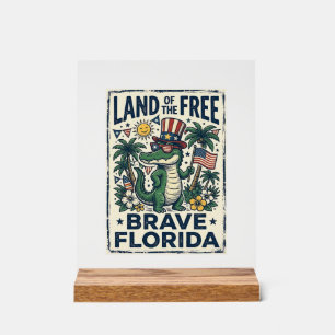 Patriottische Florida-alligator 4 juli Acryl Bord