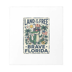 Patriottische Florida-alligator 4 juli Notitieblok