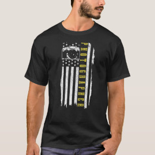 Patriottische Fotograaf Amerikaanse Vlag Vintage C T-shirt