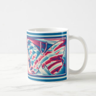 Patriottische fractale vlinder koffiemok