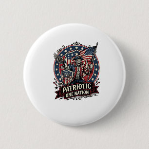 Patriottische Frankenstein Vrijheid Bruut Horror M Ronde Button 5,7 Cm