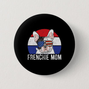 Patriottische Franse Bulldog Frenchie Amerikaanse  Ronde Button 5,7 Cm