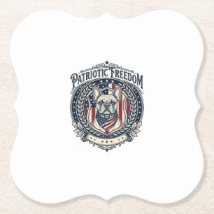 Patriottische Franse Bulldog Vector Grafische T-sh Kartonnen Onderzetters
