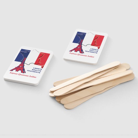 Patriottische Franse vlag BASTILLE DAG Handwaaier (Niet-gemonteerd)