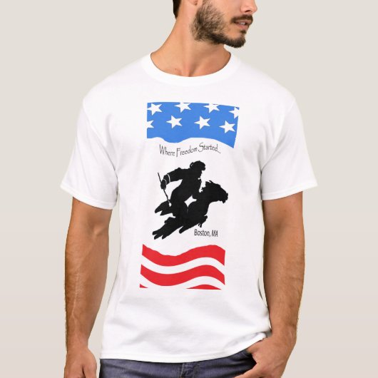 Patriottische Freedom TShirt met vlag en Paul Reve (Voorkant)