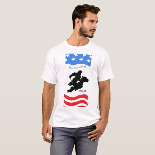 Patriottische Freedom TShirt met vlag en Paul Reve (Voorkant volledig)