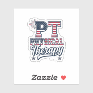 Patriottische Fysiotherapie Vintage PT T-shirt Ont Sticker