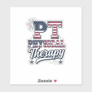 Patriottische Fysiotherapie Vintage PT T-shirt Ont Sticker