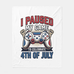 Patriottische Gamer 4 juli Vintage Vector T-shirt_ Fleece Deken