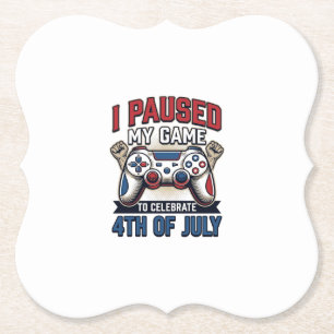 Patriottische Gamer 4 juli Vintage Vector T-shirt_ Kartonnen Onderzetters