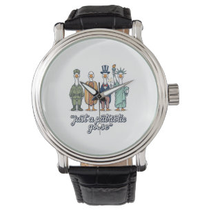 Patriottische Ganzen Opstelling Vintage Vector T-s Horloge