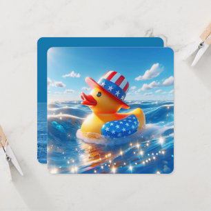 Patriottische Geel Rubber Duck Party Kaart
