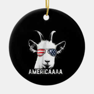 Patriottische geit Funny Goat America Keramisch Ornament