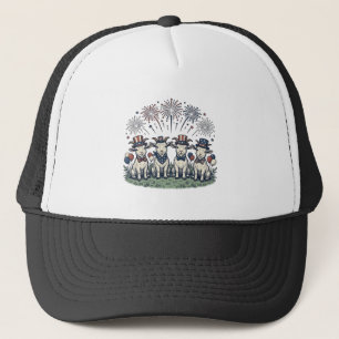 Patriottische Geiten Vuurwerk Vintage Shirt Ontwer Trucker Pet