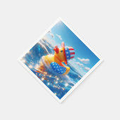 Patriottische gele rubberen eend servet (Hoek)