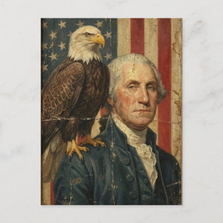 Patriottische George Washington met Steenarend Briefkaart