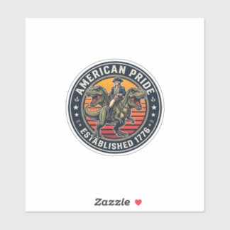 Patriottische George Washington rijdend op T-rex A Sticker