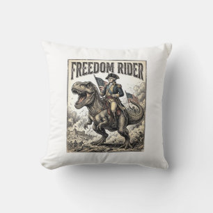 Patriottische George Washington rijdend op T-rex v Kussen