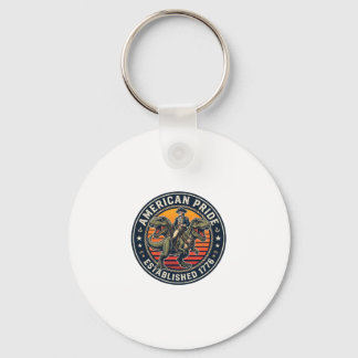 Patriottische George Washington rijdt T-rex Amerik Sleutelhanger