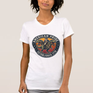 Patriottische George Washington rijdt T-rex Amerik T-shirt