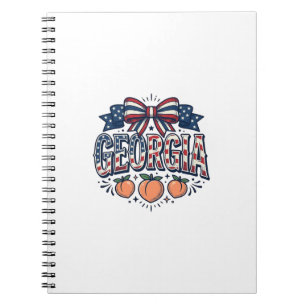 Patriottische Georgia Peach Boog Vintage 4 juli Sh Notitieboek