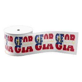 Patriottische Georgia staatsvlag typografie ontwer Grosgrain Lint