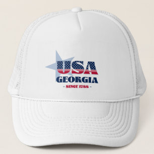 Patriottische Georgia Typography Trucker Hat Pet