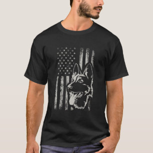 Patriottische Ger Shepherd Amerikaanse vlag 4th of T-shirt