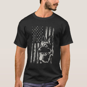 Patriottische Ger Shepherd Amerikaanse vlag 4th of T-shirt