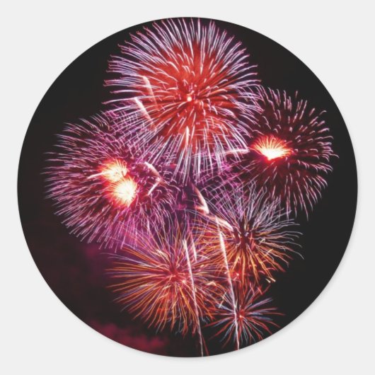 Patriottische geschenken Fireworks vanaf 4 juli Ronde Sticker (Voorkant)
