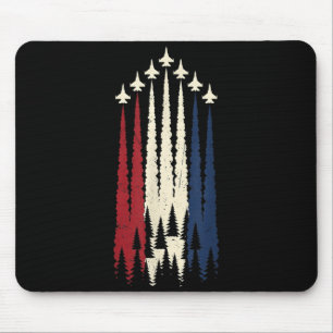 Patriottische gevechtsjet Usa-vlag 4 juli mannen Muismat
