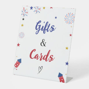 Patriottische Gift en Kaart Verjaardag Baby shower Reclamebord Met Voetstuk