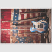 Patriottische gitaar 2 Decoupage papier (Voorkant)